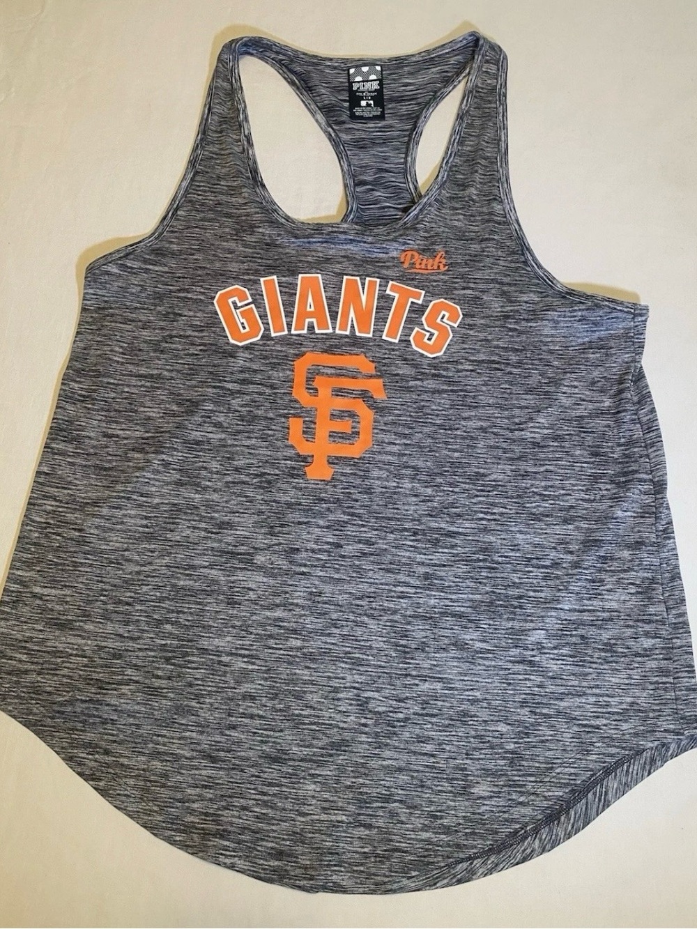 PINK San Francisco Giants MLB
Women Racerback Tank Top Shirt
Gray/Orange L #0010